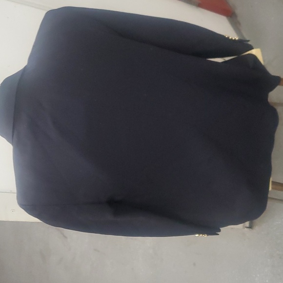 WOMEN Austin Reed Petite Double Breasted Navy 100% Worsted Wool Navy Blazer 10 - Picture 7 of 16